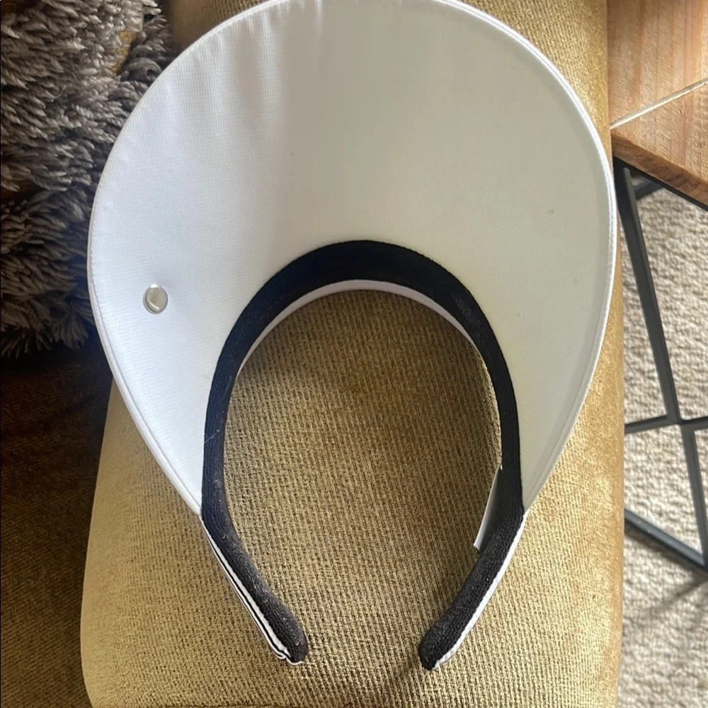 IZOD White Golf Visor with Navy Stripes - Picture 4 of 4